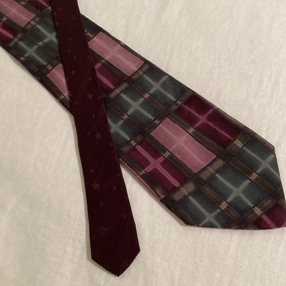 Robert Daskal hand painted silk tie signed cross stars - Picture 15 of 16